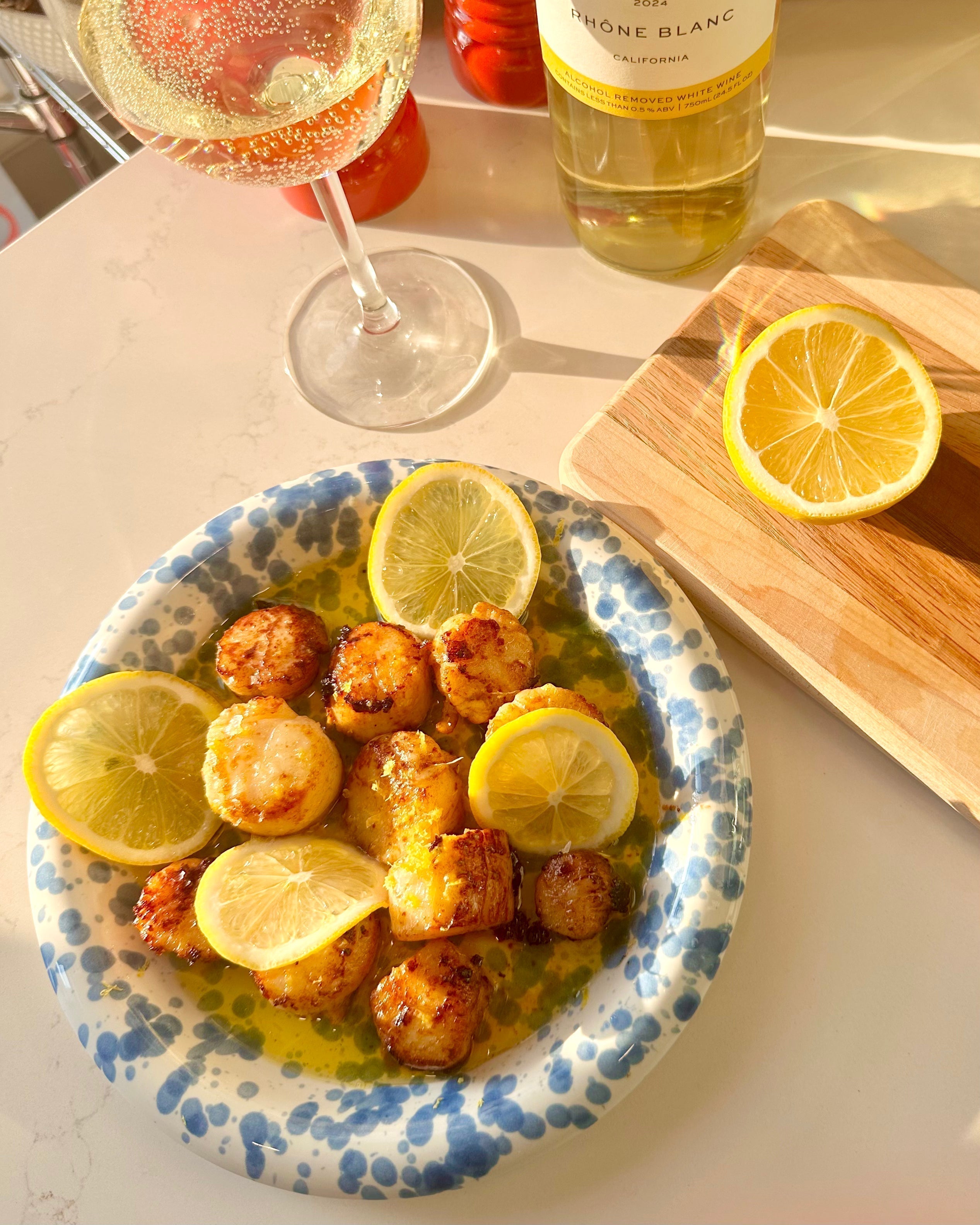 Brown Butter Scallops with Lemon & Olive Oil