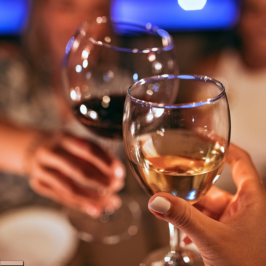 Two glasses of Tomorrow Cellars non-alcoholic wine for easy Sunday dinner parties