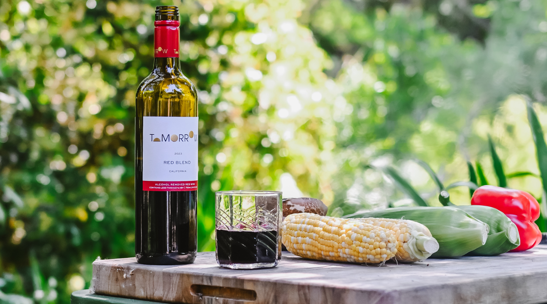 Non-alcoholic red wine bottle for summer sangria