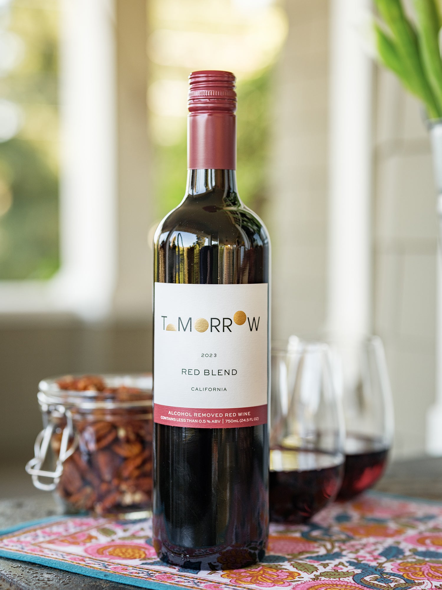 Bottle of Tomorrow Cellars non-alcoholic Red Wine